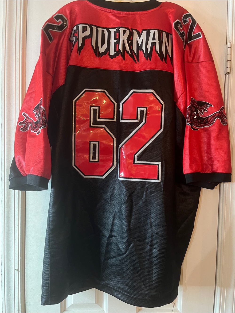 Spider-Man Marvel Comics Movie Promotional Football Jersey Vintage 2001